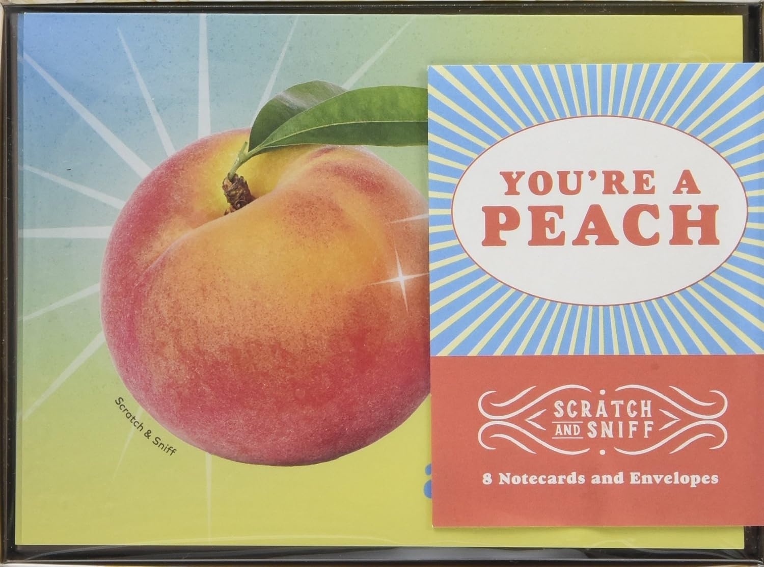 Amazon Com You Re A Peach 8 Scratch And Sniff Notecards Fruit Scratch And Sniff Cards For Adults Pun Themed Novelty Stationery Gift Office Products