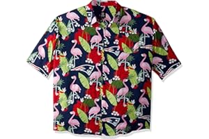 FOCO Men's NFL Team Logo Floral Aloha Tropical Button Up Shirt