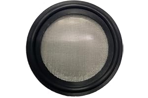 DR.COMPONENT 1.5" Sanitary Tri-Clamp Gaskets (Pack of 2), Bonded Type Screen (#80 Mesh/ 177 μm) Gaskets, Black FKM (Viton)