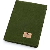 100% Wool Blanket 60"x84" Large Warm Blankets for Camping, Military Green | Reversible Travel Blanket, Fire Retardant Outdoor Blanket, Car Blankets for Adults, Wide Selection, Durable Picnic Essentials
