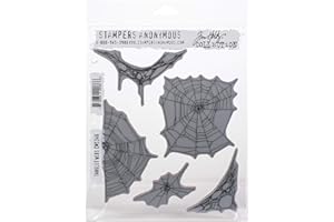 STAMPERS ANONYMOUS Art Gone Wild CMS-346 Tim Holtz Cling 7"X8.5" Stamp, Tangled Webs