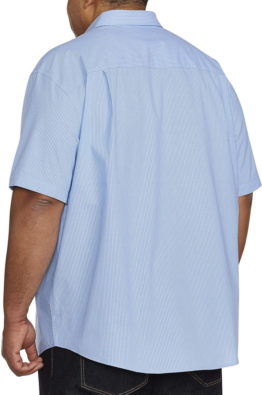  Essentials Men's Big & Tall Short-Sleeve Stripe Shirt fit by DXL: Clothing