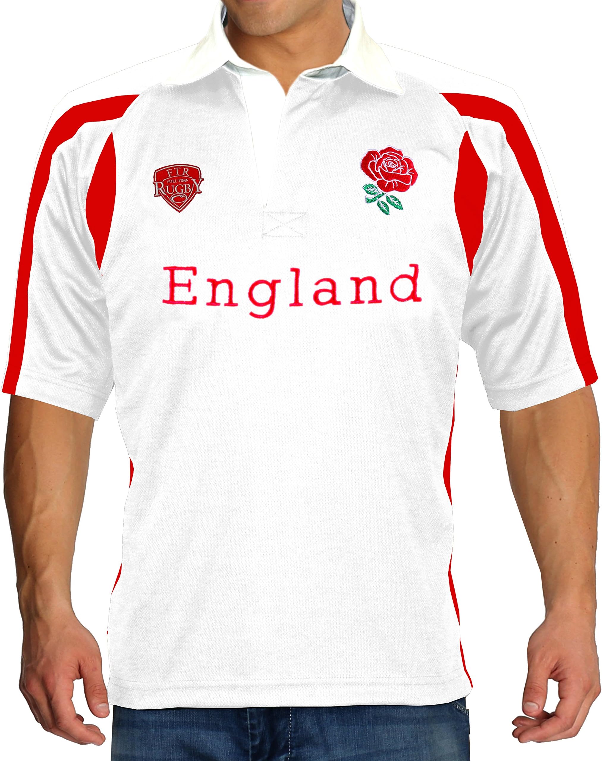 FULL TIME SPORTS Tech Breathable England Rugby Shirt (XX-Large)