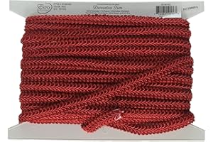 Trims by The Yard Alice Classic Woven Braid Trim, 1/2-Inch Versatile Trim for Sewing, Washable Decorative Trim for Costumes, Home Decor, Upholstery, 20-Yard Cut, Red