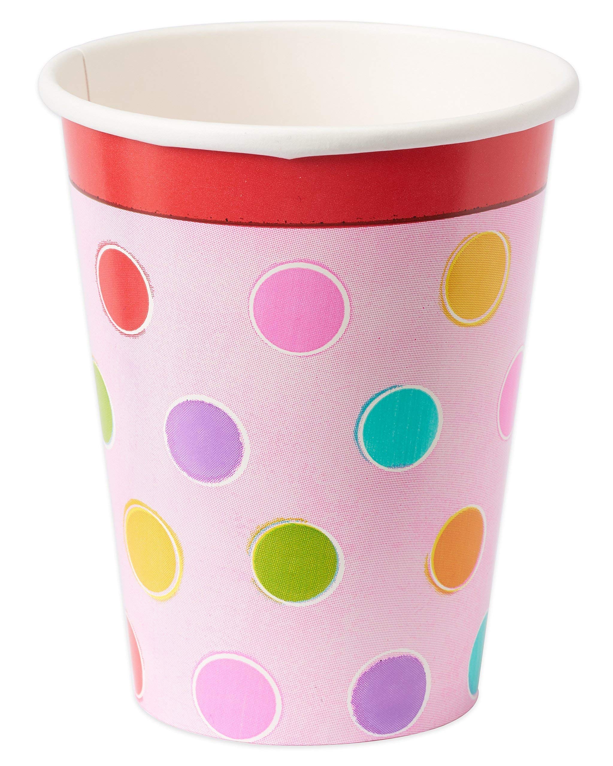 Amscan International 266 ml Sweet Stuff Spotted Paper Cups, Pack of 8