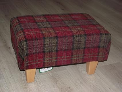 Ottomans Footstools Burgundy Tartan New Extra Large Footstool Coffee Table Lana Tartan Claret Home Furniture Diy