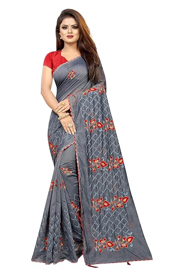 Womens Chanderi Cotton Saree With Blouse Piece