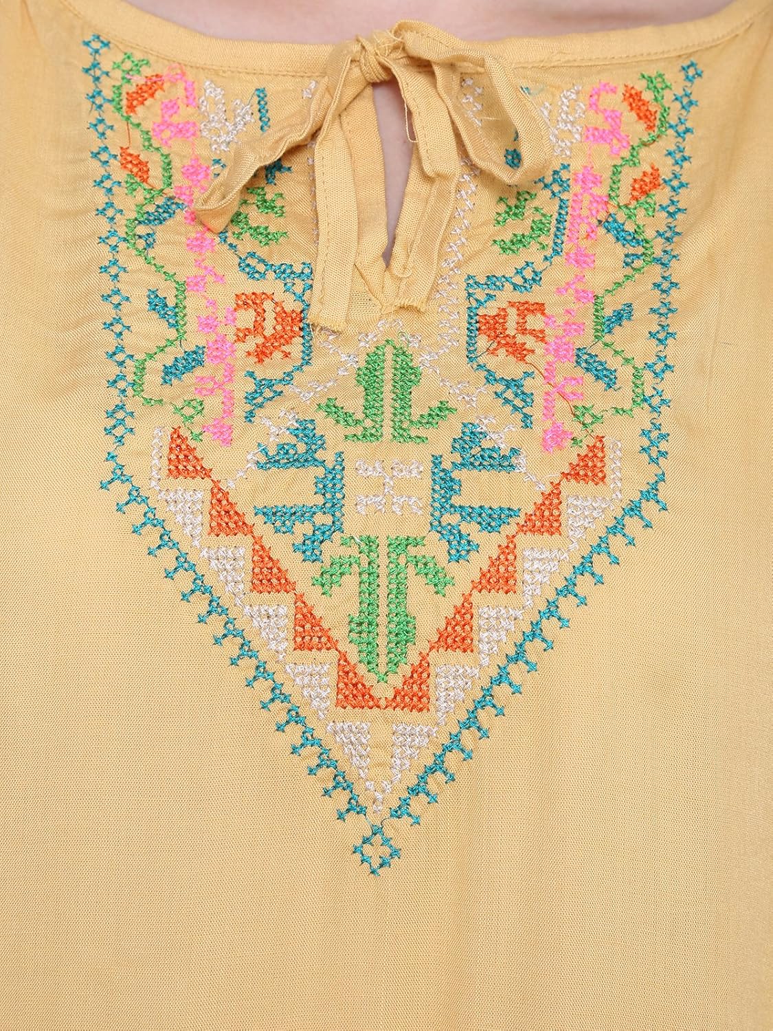 papsara yellow rayon women's long top