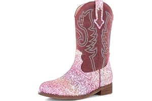 Chumchoi Cowboy Boots for Boys Girls Unisex-Child Western Boots Mid Calf Riding Shoes (Toddler/Little Kid/Big Kid)