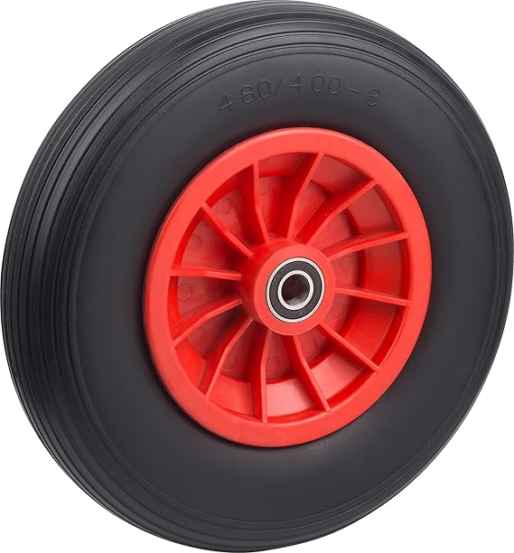 Metafranc Pannensicheres Rad Ø 400 mm - PVC-Felge - Typ 4.80/4.00-8 - 100 kg Tragkraft - Kugellager/Vollgummi-Rad für Schubka