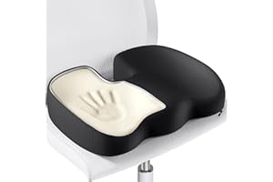 Benazcap Seat Cushion for Office Chair Cushions, Non-Slip, Sciatica & Tailbone Pain Relief Firm Coccyx Pad for Long Sitting, for Desk Chair/Car Seat/Gaming Chair/Wheelchair, Black