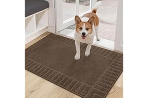 BEQHAUSE Door Mat Indoor, Super Absorbent Dirt Trapper Front Doormats Washable TPR Non-Slip Entrance Inside Floor Mats Rug fo