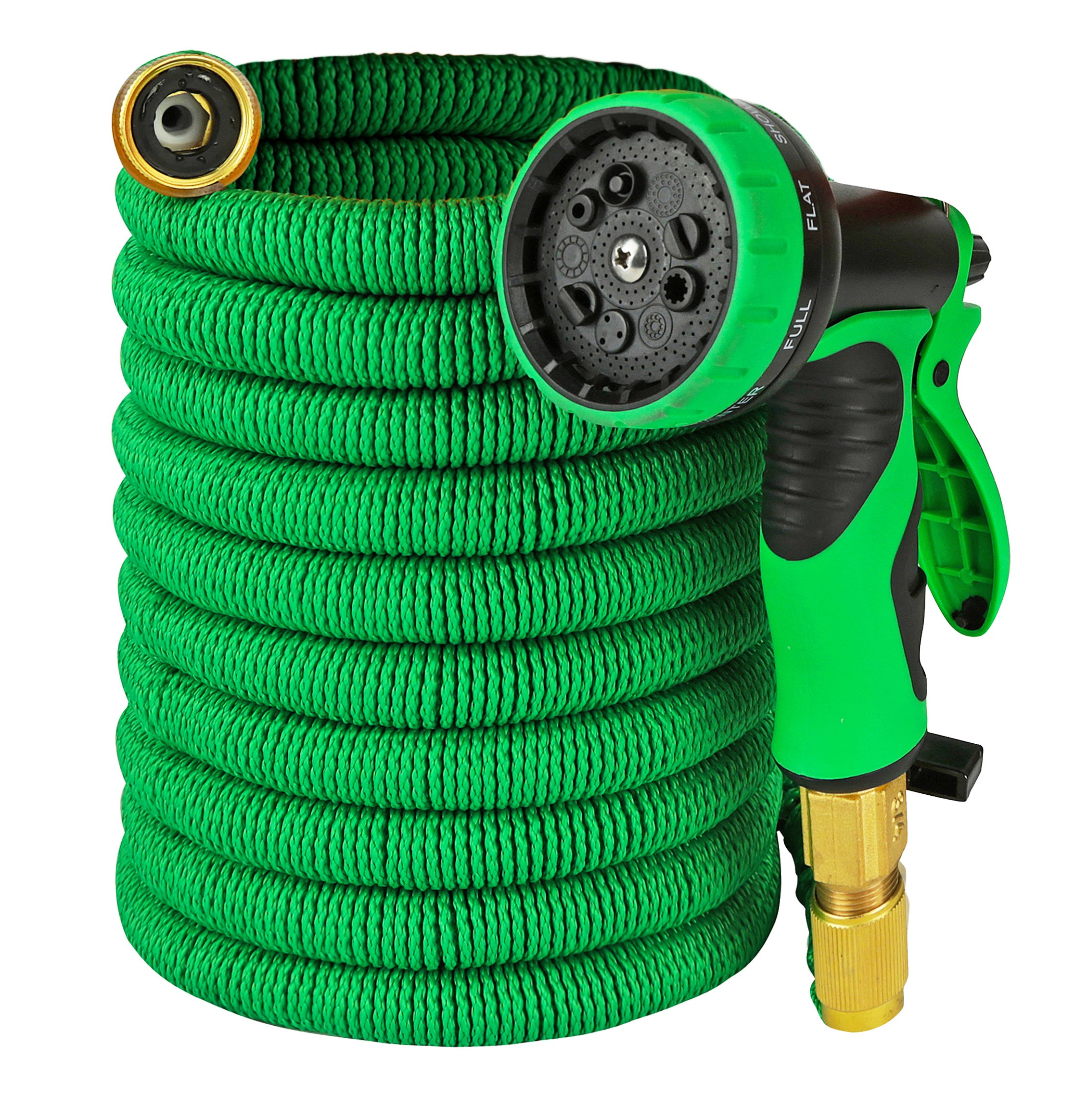 Garden Hose Expandable 50ft Water Hose with Solid Brass Connectors , Triple Latex Core 9