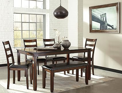 Amazon Com 6 Pc Chrovia Casual Brown Color Dining Room