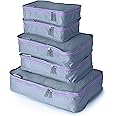 MUMI Packing Cubes, 5 Packing Cubes for Suitcases, Travel Bags Organizer for Luggage, Travel Essentials (Purple)