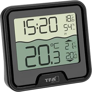 TFA Dostmann Marbella Funk-Poolthermometer, schwarz, L110 x B110 x H210 mm