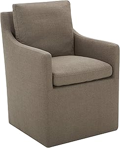 Amazon Brand – Stone & Beam Vivianne Modern Upholstered Dining Chair with Casters, 24.4