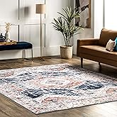 nuLOOM 5' x 8' Machine Washable Stain-Resistant Area Rug with Non Slip Backing, Low Profile for Living Room, Bedroom, and Din