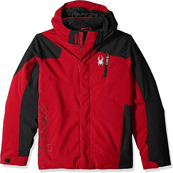 Amazon.com : Spyder Boy's Guard Ski Jacket, Red/Black, Size 18 : Clothing