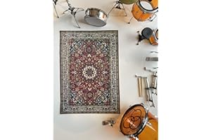 FanMerch Miniature Vintage Drum Rug for 1:4 Scale Drum Kits, DR-139, Display Accessory, Solid Color, Vintage Style