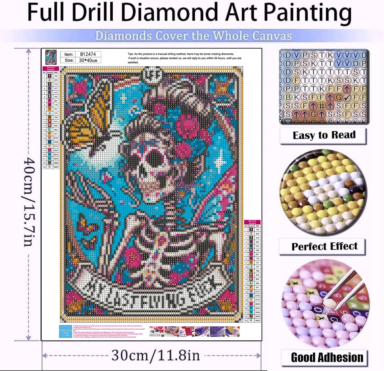 Meothan Skull Diamond Art Kits for Adults-Skull Last Flying Diamond Painting Kits for Adults Beginners, 5D DIY Full Drill Round Rhinestone Gem Art Crafts Paintings for Home Wall Decor 12