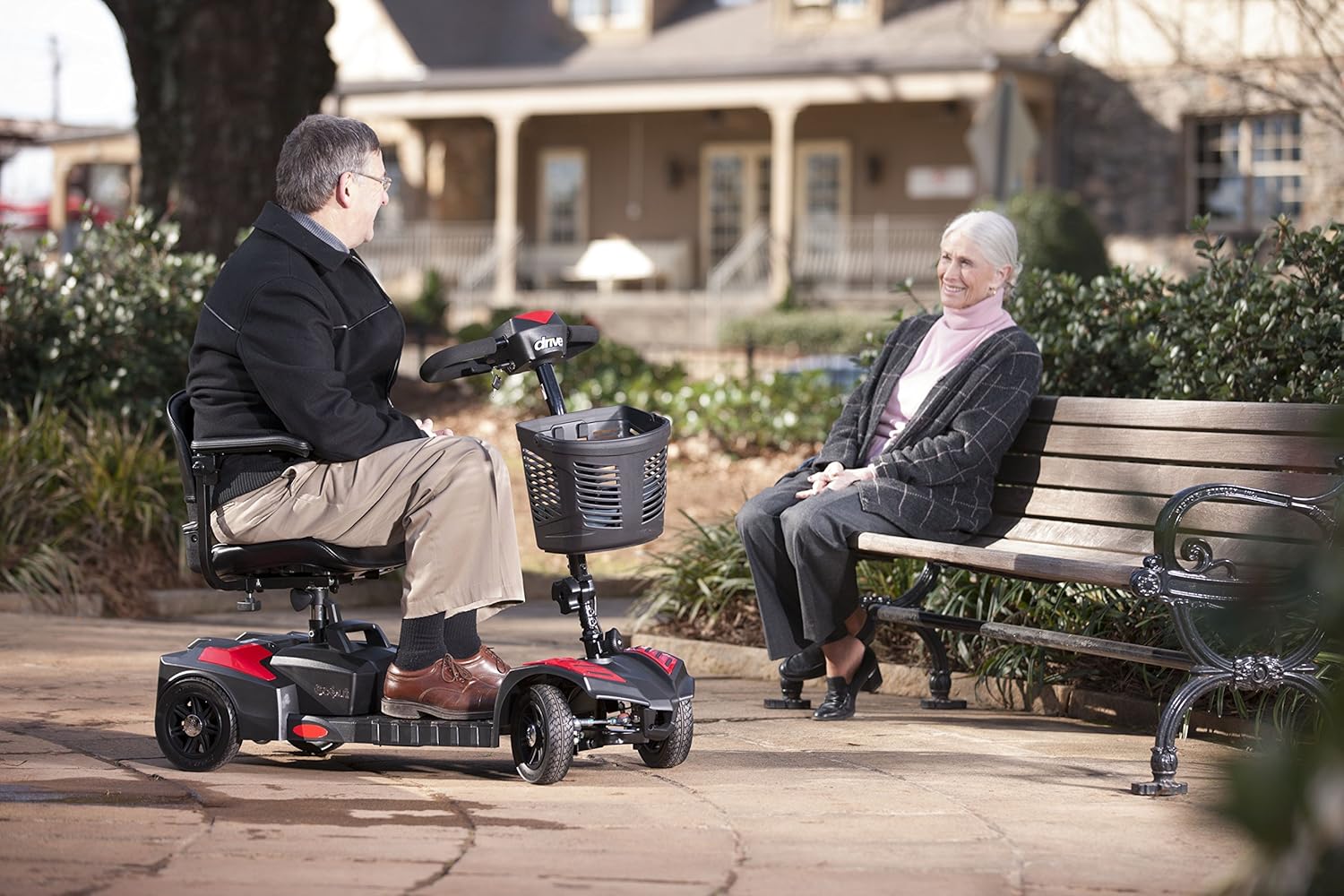 Drive Medical Spitfire Scout 4 Compact Travel Scooter, 4-Wheel, Red/Blue: Kitchen & Dining