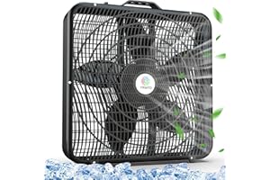 YRWTO 20 Inch Box Fan, Three Speeds Window Table Cooling Fan, Strong Wind, Quiet Operation Work Fan for Home, Bedroom, Office, and Outdoor Travel Box Fan for Full-Force Air Circulation