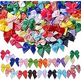 YGDZ 100PCS 1" Small Ribbon Bows, 20 Colors Tiny Satin Bows for DIY Cheer Pins, Wooden Clothes Pins, Balloons, Cake, Party Decor