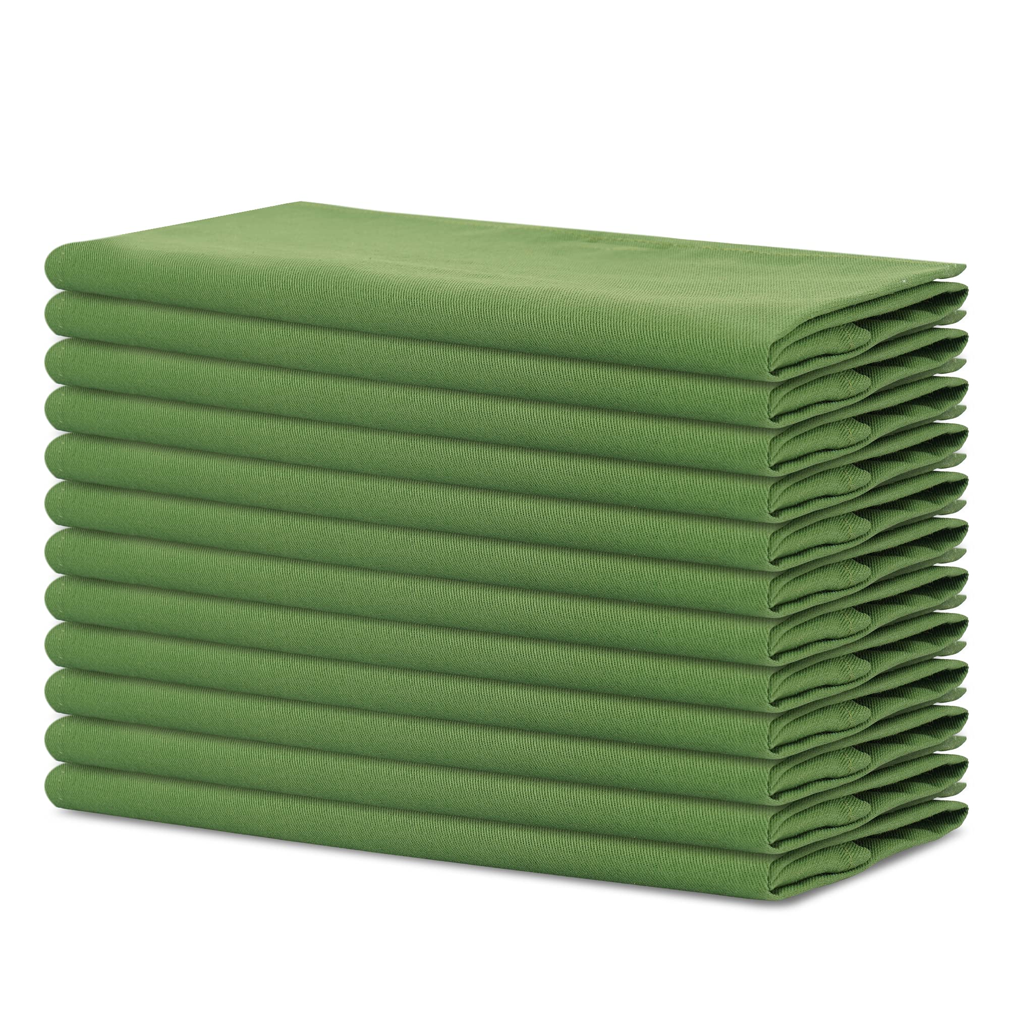 Sweet Needle - Pack of 12-100% Cotton Oversized Dinner Christmas Napkins 45 CM x 45 CM (18 IN x 18 IN), Green - Heavy weight fabric for daily use with Mitered corners finish, Green