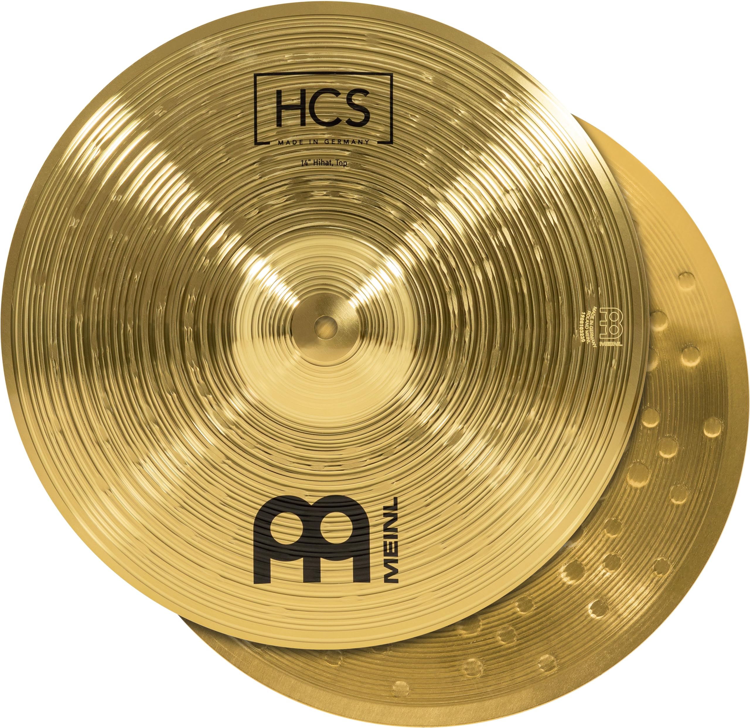 Meinl Cymbals HCS Hihat Cymbals 14 inch (Video) for Drum Set (35,56cm) – Pair – Traditional Finish Brass, Made In Germany (HCS14H)