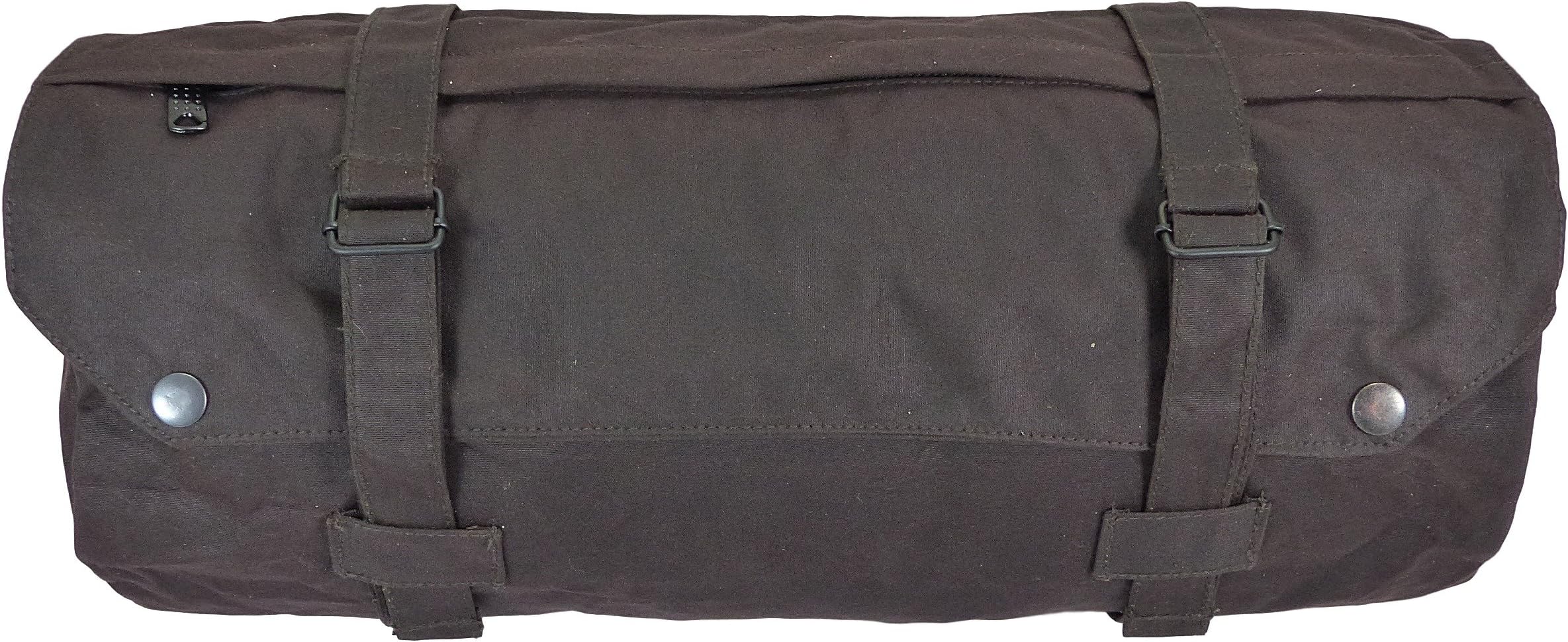 Thor Equine, back roll oilskin saddlebag, western pannier in brown colour