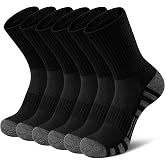 Airacker Athletic Socks Sport Running Calf Socks for Men Women | Performance Cushioned Breathable Crew Socks(6 Pairs)
