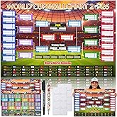 2026 Schedule Poster Set - 2 PCS Large 60x84cm Tournament Wall Chart with Ball 2026 Design, No Crease Matte Finish, Includes Marker & Accessories for Fixture Tracking - Soccer Fans Gift & Decor (2)