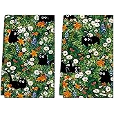 Puwurak Cute Black Cat Kitchen Towels Set of 2 Floral Absorbent Hand Towels 15.7 x 23.6 Inch Decorative Dish Towels for Kitchen Home Housewarming Gifts