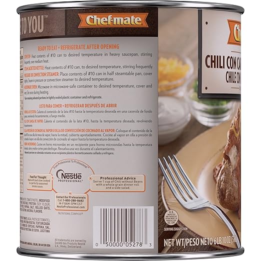 Amazon.com: Chef-mate Beef Chili, Canned Chile With Meat, No ...