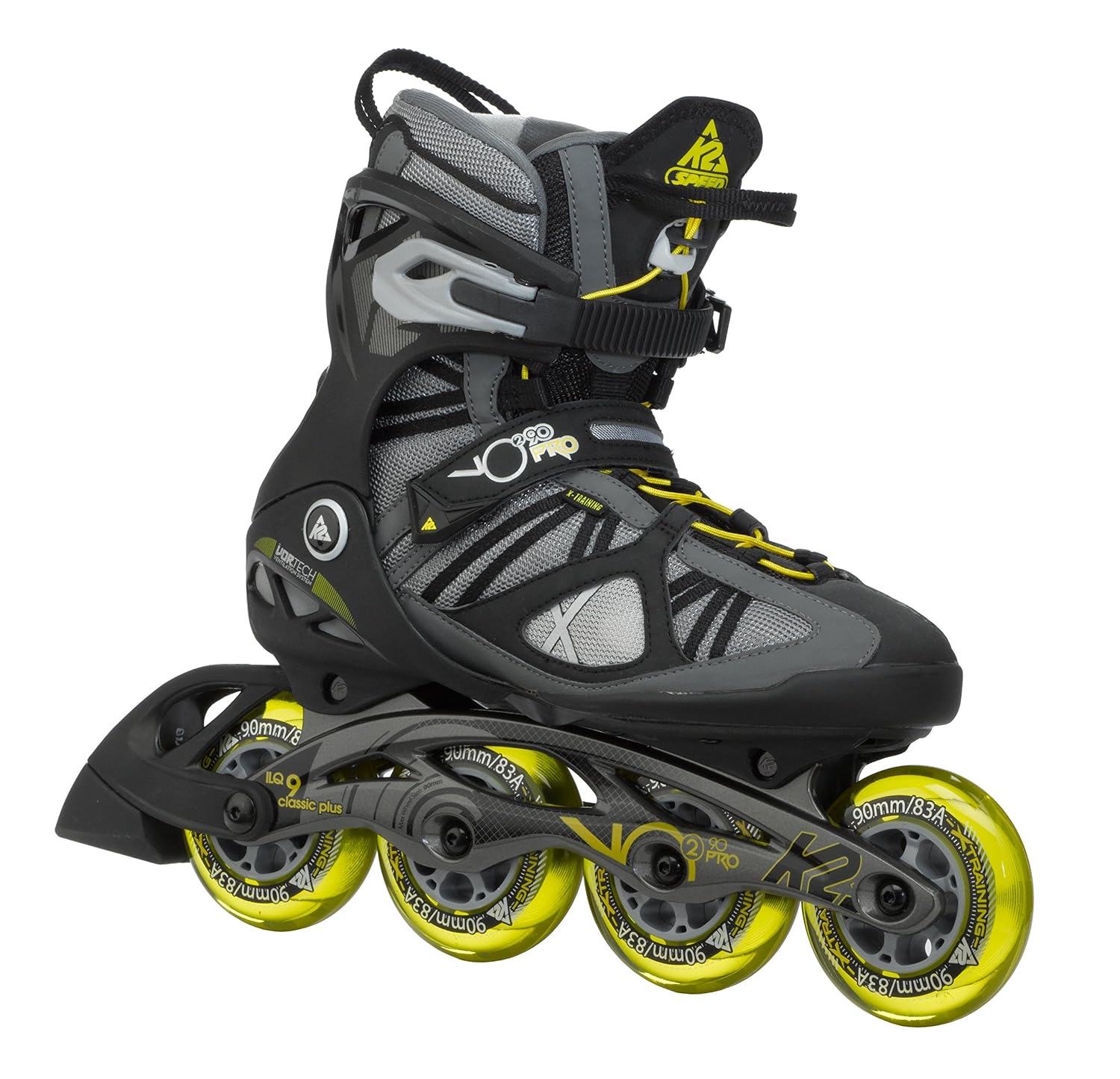 K2 Skate Men's VO2 90 Pro Inline Skates, Gunmetal/Yellow, 7 Amazon.in