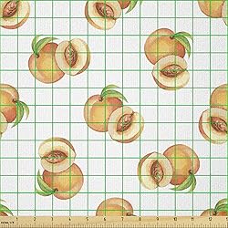 Ambesonne Peach Fabric by The Yard, Vegetative