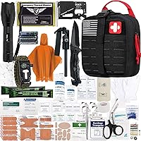 Everlit Survival Upgraded Survival First Aid Kit Emergency Gear Trauma Kit with 1000D Nylon Laser Cut Tactical EMT Pouch for 