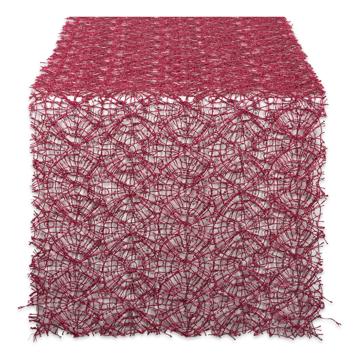 DII Decorative Metallic Sequin Table Runner for Wedding, Holidays, Occasions, and Everyday Décor, 16x120, Red