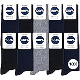 Occulto Men 100% Cotton Dress Socks Pack of 10 (model: Ingo)