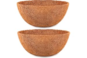 HFHOME 2PCS 12" Round Coco Liner , 12 inch Coco Fiber Replacement Liner for Hanging Basket