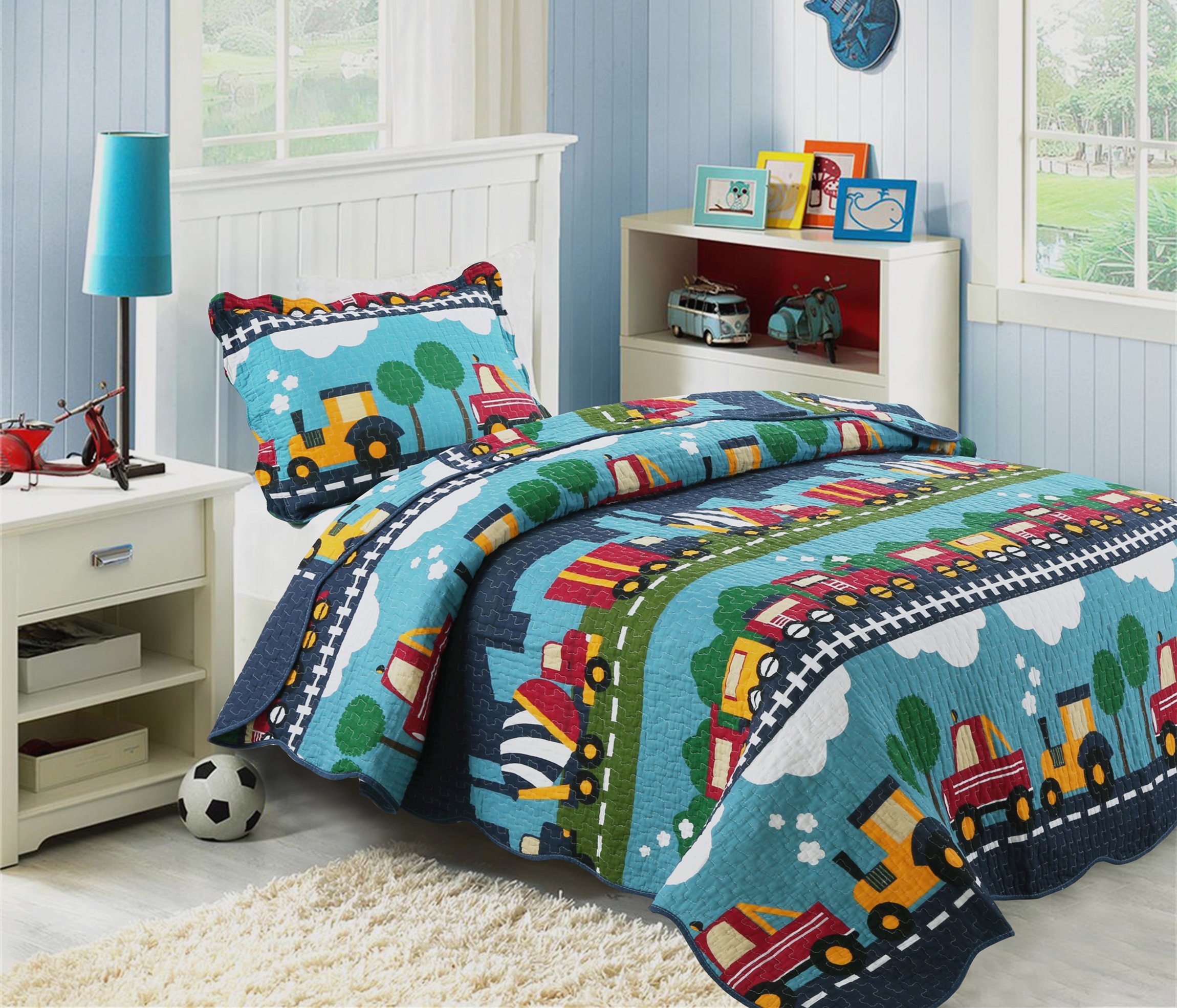 twin train bedding set