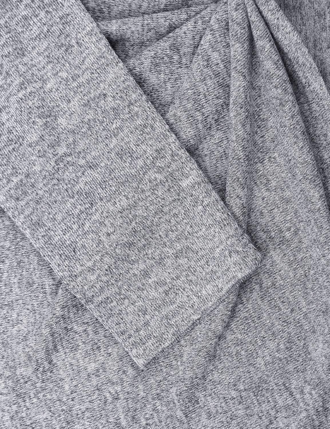 Blooming Jelly Women\'s Twist Front Top Long Sleeve Casual Loose Fit Patchwork Jumper Dark Grey,S