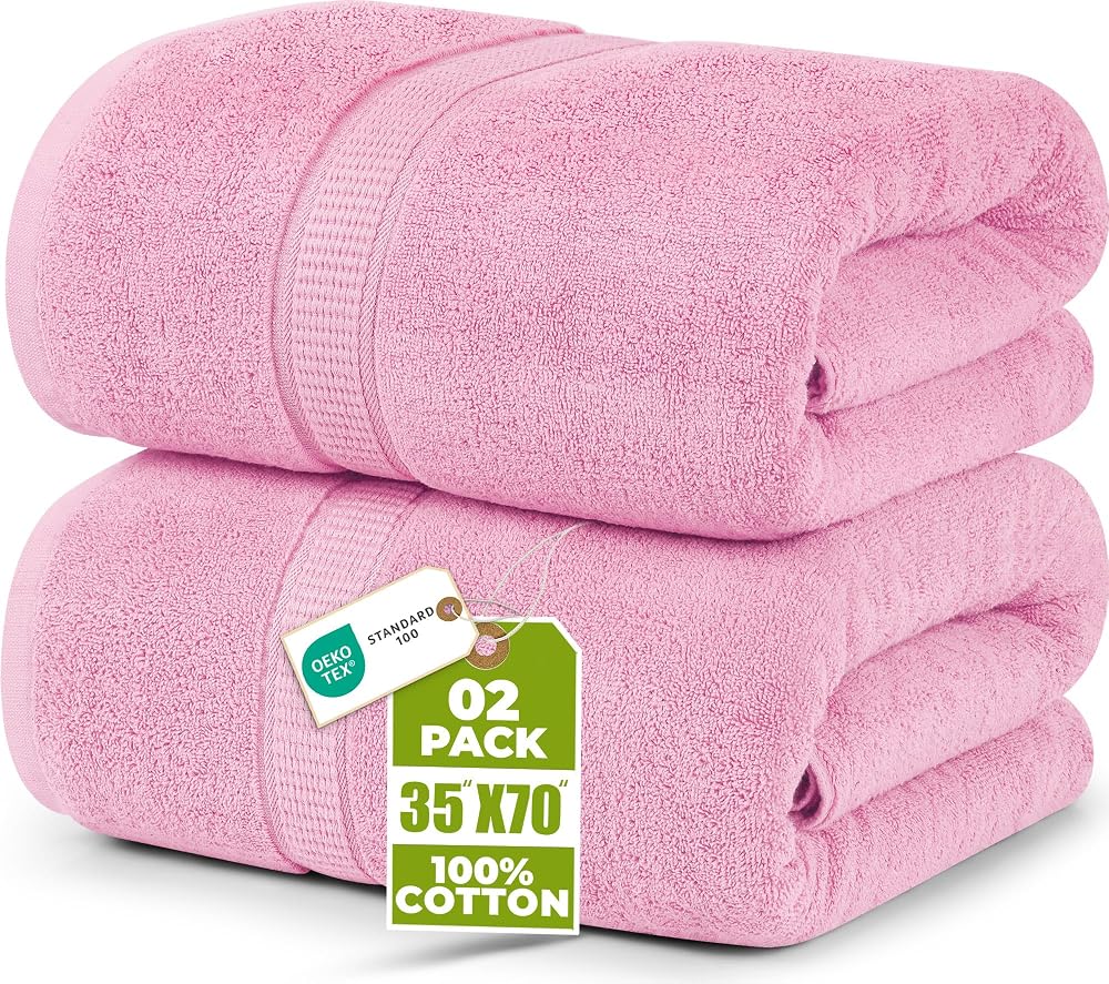 Utopia Towels Premium Jumbo Bath Sheet 90 x 180 cm 2 Pack Pink