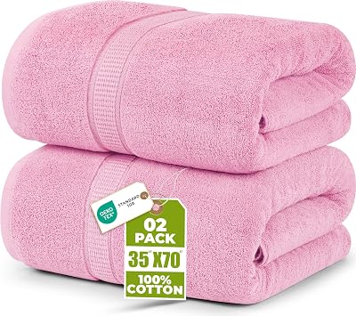 Utopia Towels Premium Jumbo Bath Sheet 90 x 180 cm 2 Pack Pink