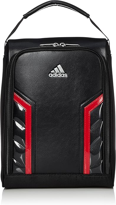 Amazon Co Jp アディダスゴルフ シューズケース シルバーロゴシューズケース Awu27 ブラック レッド シューズ バッグ