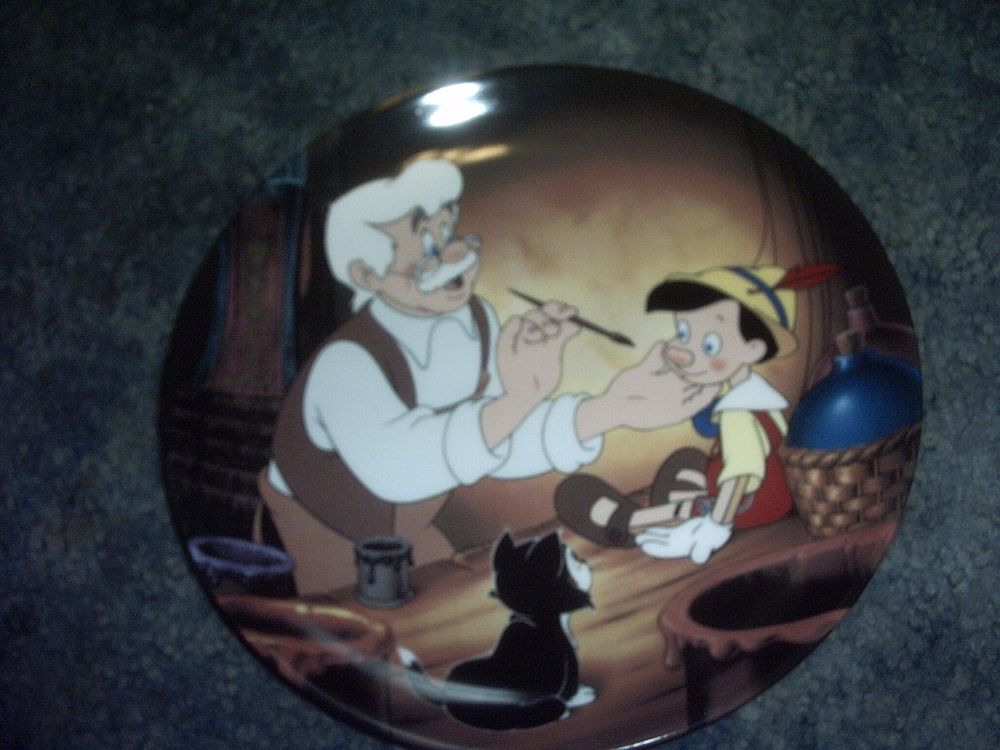 Walt Disney Collector Plate Geppetto Creates Pinocchio