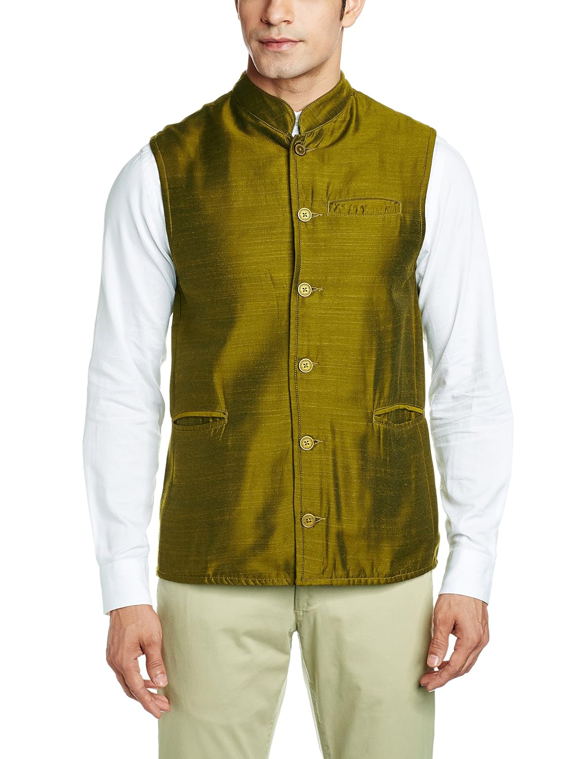 freehand men's banded collar cotton jacket
