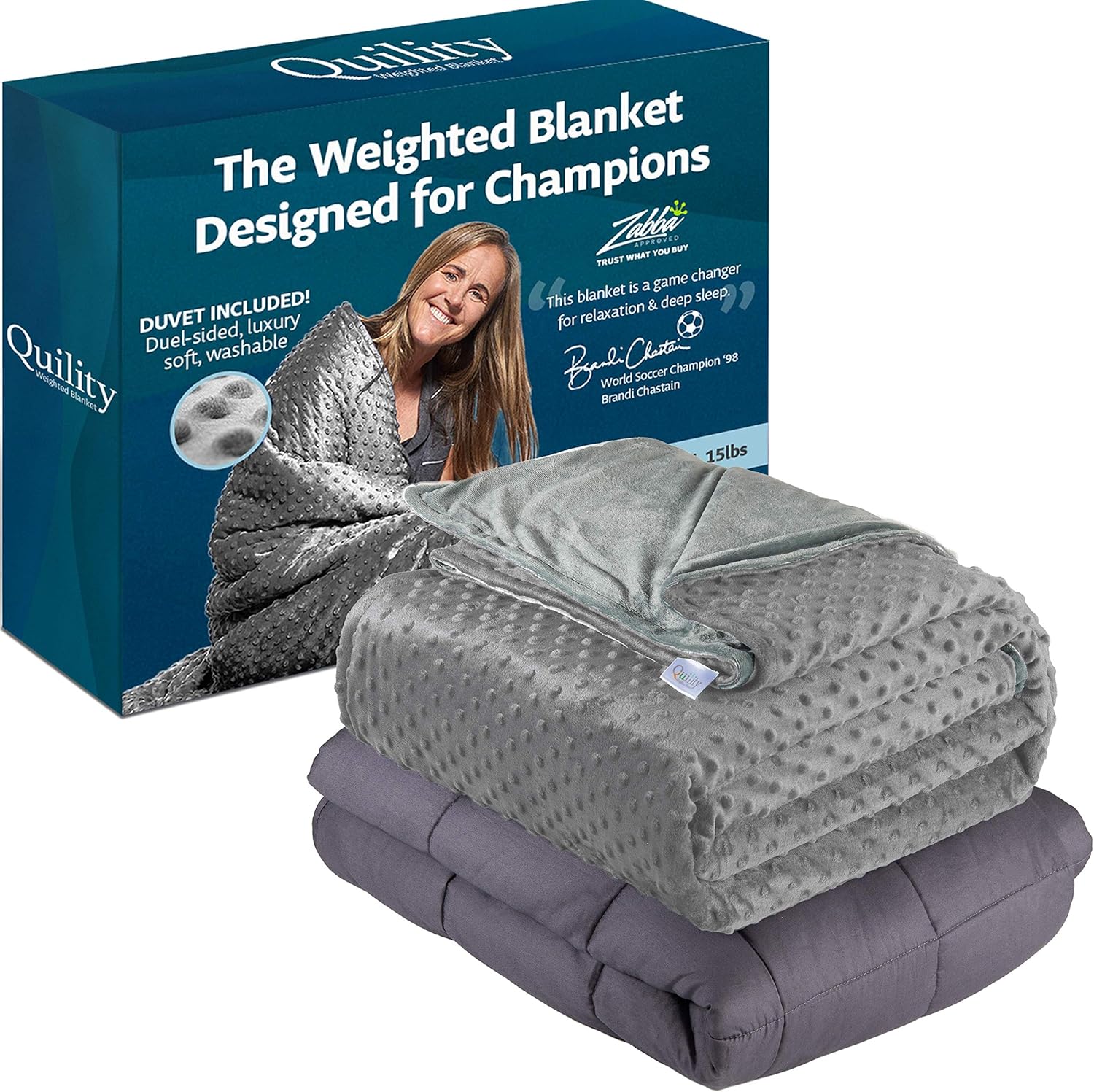 Quility Premium Adult Weighted Blanket & Removable Cover