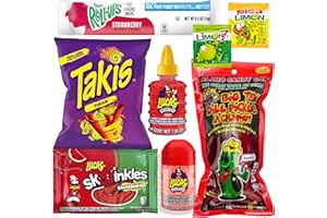 Tiktok Chamoy Pickle Kit With Fruit-Roll-up & Chips, Includes Lucas Gusano, Skwinkles Salsagheti & More by Ma Lit Candy (Big Tex Chamoy Pickle)